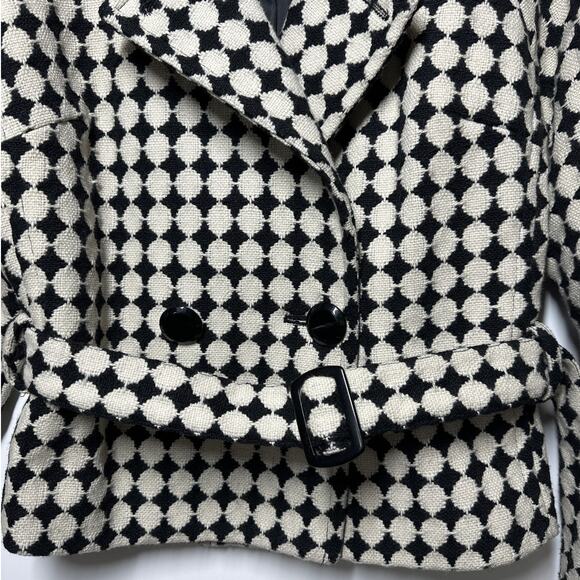 Sharagano Wool Blend Belted Peacoat Jacket Size 12 Structured Office Old Money - Picture 3 of 12